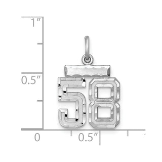 Sterling Silver Rhodium-plated Small #58 Charm