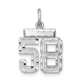 Sterling Silver Rhodium-plated Small #58 Charm