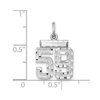 Sterling Silver Rhodium-plated Small #59 Charm