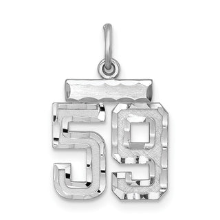 Sterling Silver Rhodium-plated Small #59 Charm