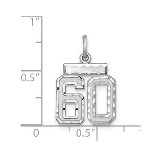 Sterling Silver Rhodium-plated Small #60 Charm