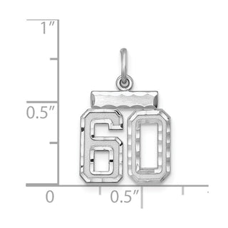 Sterling Silver Rhodium-plated Small #60 Charm