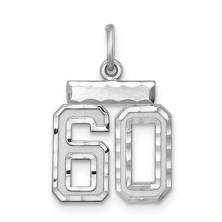 Sterling Silver Rhodium-plated Small #60 Charm