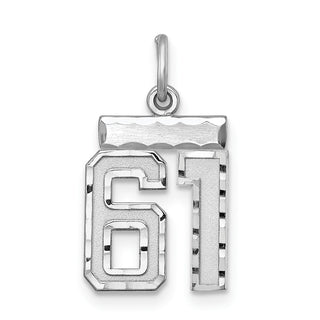 Sterling Silver Rhodium-plated Small #61 Charm