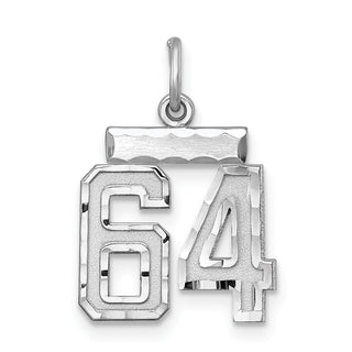 Sterling Silver Rhodium-plated Small #64 Charm