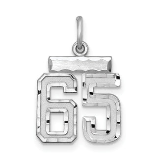 Sterling Silver Rhodium-plated Small #65 Charm