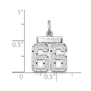 Sterling Silver Rhodium-plated Small #66 Charm