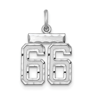 Sterling Silver Rhodium-plated Small #66 Charm