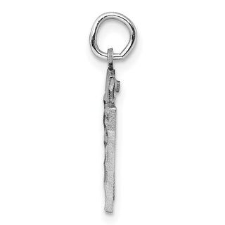 Sterling Silver Rhodium-plated Small #67 Charm