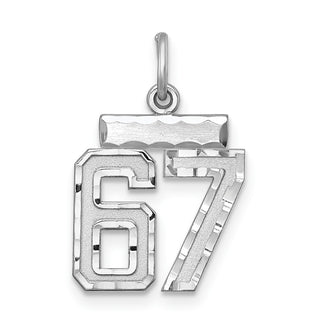Sterling Silver Rhodium-plated Small #67 Charm