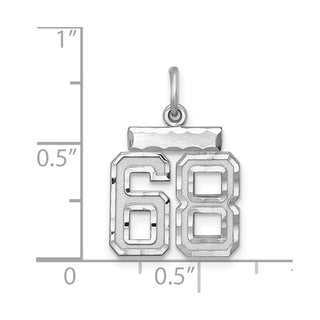 Sterling Silver Rhodium-plated Small #68 Charm