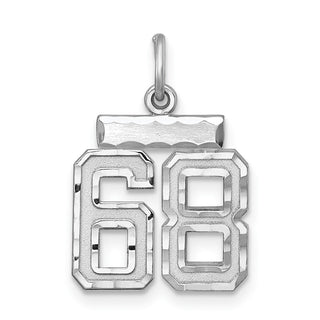 Sterling Silver Rhodium-plated Small #68 Charm