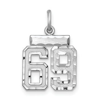 Sterling Silver Rhodium-plated Small #69 Charm