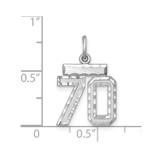 Sterling Silver Rhodium-plated Small #70 Charm