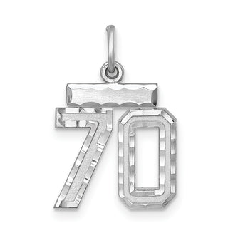Sterling Silver Rhodium-plated Small #70 Charm