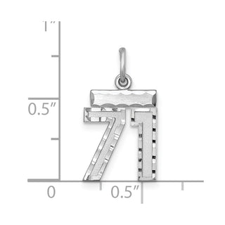 Sterling Silver Rhodium-plated Small #71 Charm