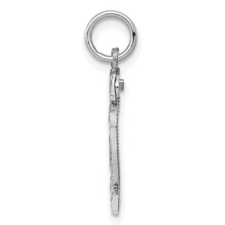 Sterling Silver Rhodium-plated Small #72 Charm