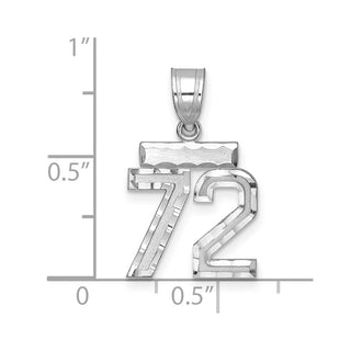 Sterling Silver Rhodium-plated Small #72 Charm