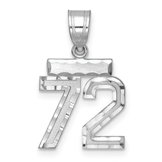 Sterling Silver Rhodium-plated Small #72 Charm