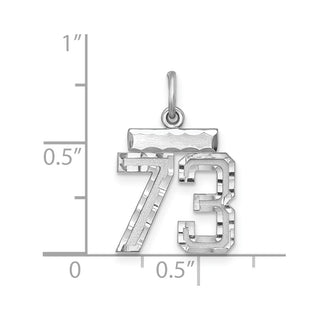 Sterling Silver Rhodium-plated Small #73 Charm