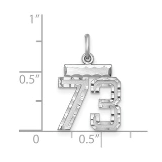 Sterling Silver Rhodium-plated Small #73 Charm