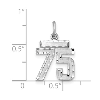 Sterling Silver Rhodium-plated Small #75 Charm