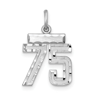 Sterling Silver Rhodium-plated Small #75 Charm