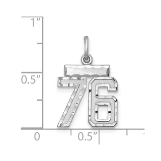 Sterling Silver Rhodium-plated Small #76 Charm