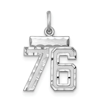 Sterling Silver Rhodium-plated Small #76 Charm