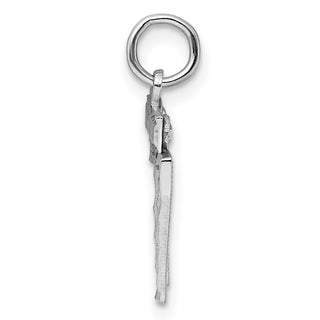 Sterling Silver Rhodium-plated Small #77 Charm