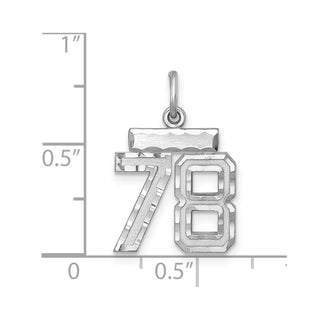 Sterling Silver Rhodium-plated Small #78 Charm