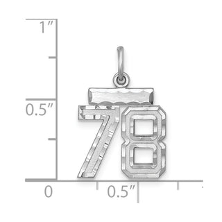 Sterling Silver Rhodium-plated Small #78 Charm