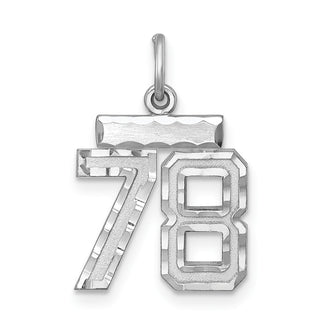 Sterling Silver Rhodium-plated Small #78 Charm