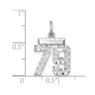 Sterling Silver Rhodium-plated Small #79 Charm