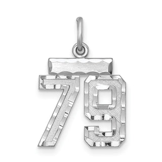 Sterling Silver Rhodium-plated Small #79 Charm