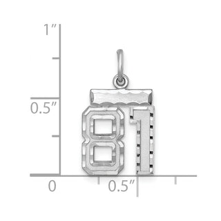 Sterling Silver Rhodium-plated Small #81 Charm