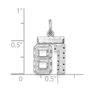Sterling Silver Rhodium-plated Small #81 Charm
