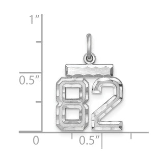 Sterling Silver Rhodium-plated Small #82 Charm