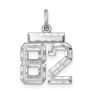 Sterling Silver Rhodium-plated Small #82 Charm