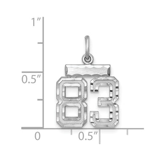 Sterling Silver Rhodium-plated Small #83 Charm