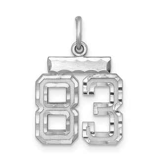 Sterling Silver Rhodium-plated Small #83 Charm