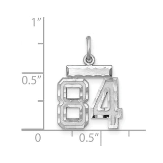 Sterling Silver Rhodium-plated Small #84 Charm