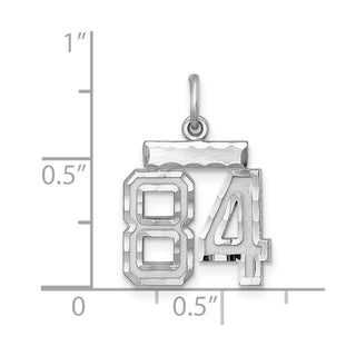 Sterling Silver Rhodium-plated Small #84 Charm