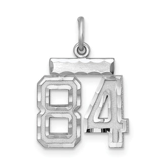 Sterling Silver Rhodium-plated Small #84 Charm