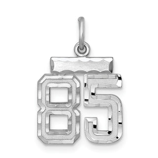 Sterling Silver Rhodium-plated Small #85 Charm