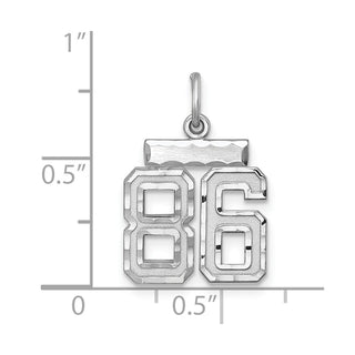 Sterling Silver Rhodium-plated Small #86 Charm