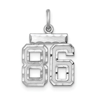Sterling Silver Rhodium-plated Small #86 Charm