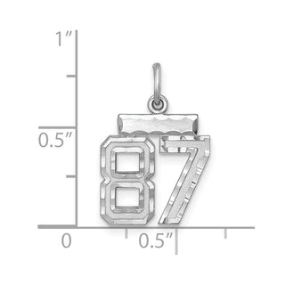 Sterling Silver Rhodium-plated Small #87 Charm