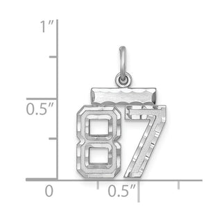 Sterling Silver Rhodium-plated Small #87 Charm