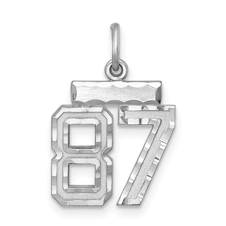 Sterling Silver Rhodium-plated Small #87 Charm